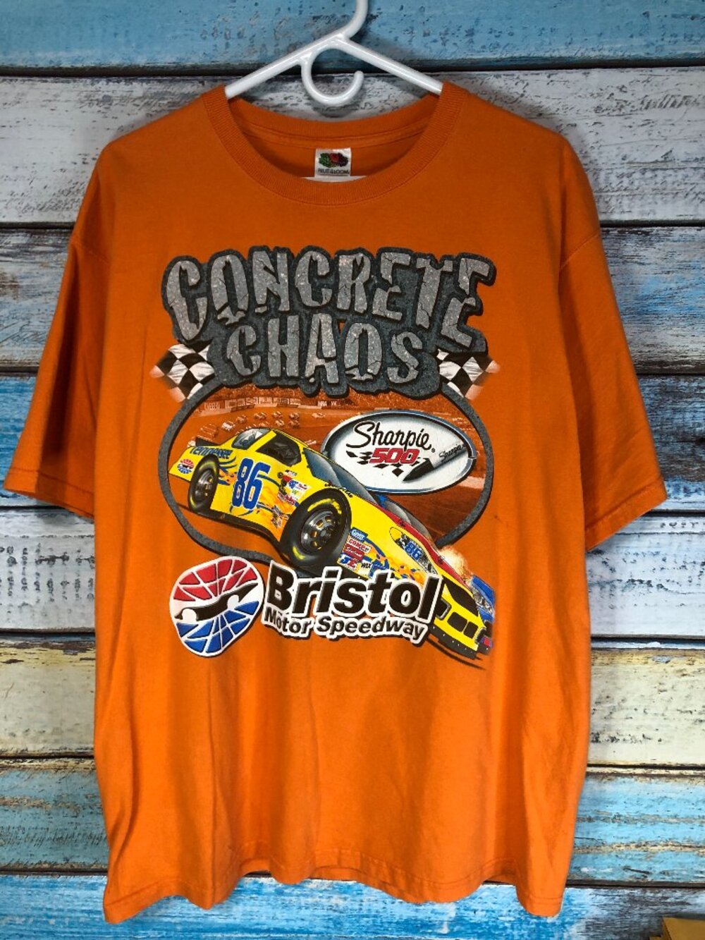 Vtg Nascar Concrete Chaos (2004) Sharpie 500 Bristol Motor Speedway T-Shirt XL
